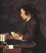jean-Baptiste-Simeon Chardin The House of Cards France oil painting artist